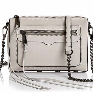 Rebecca Minkoff "Avery" Cream Crossbody Bag with Chain Strap